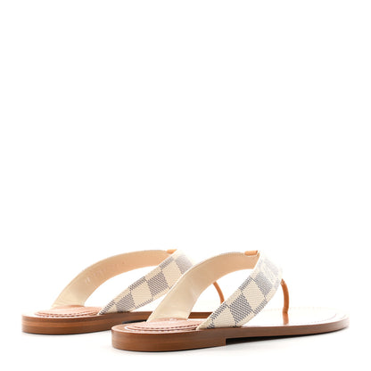 Louis Vuitton Damier Azur Sunny Flat Thong Sandals 38 5 of 9