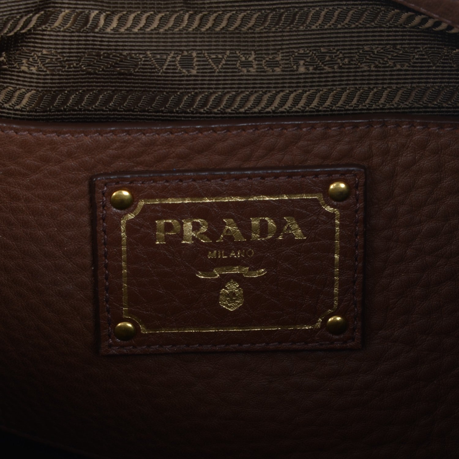 Prada Vitello Daino Tote Palissandro 6 of 9
