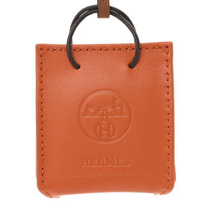 Hermes Milo Lambskin Swift Shopping Bag Charm Feu Gold 3 of 5