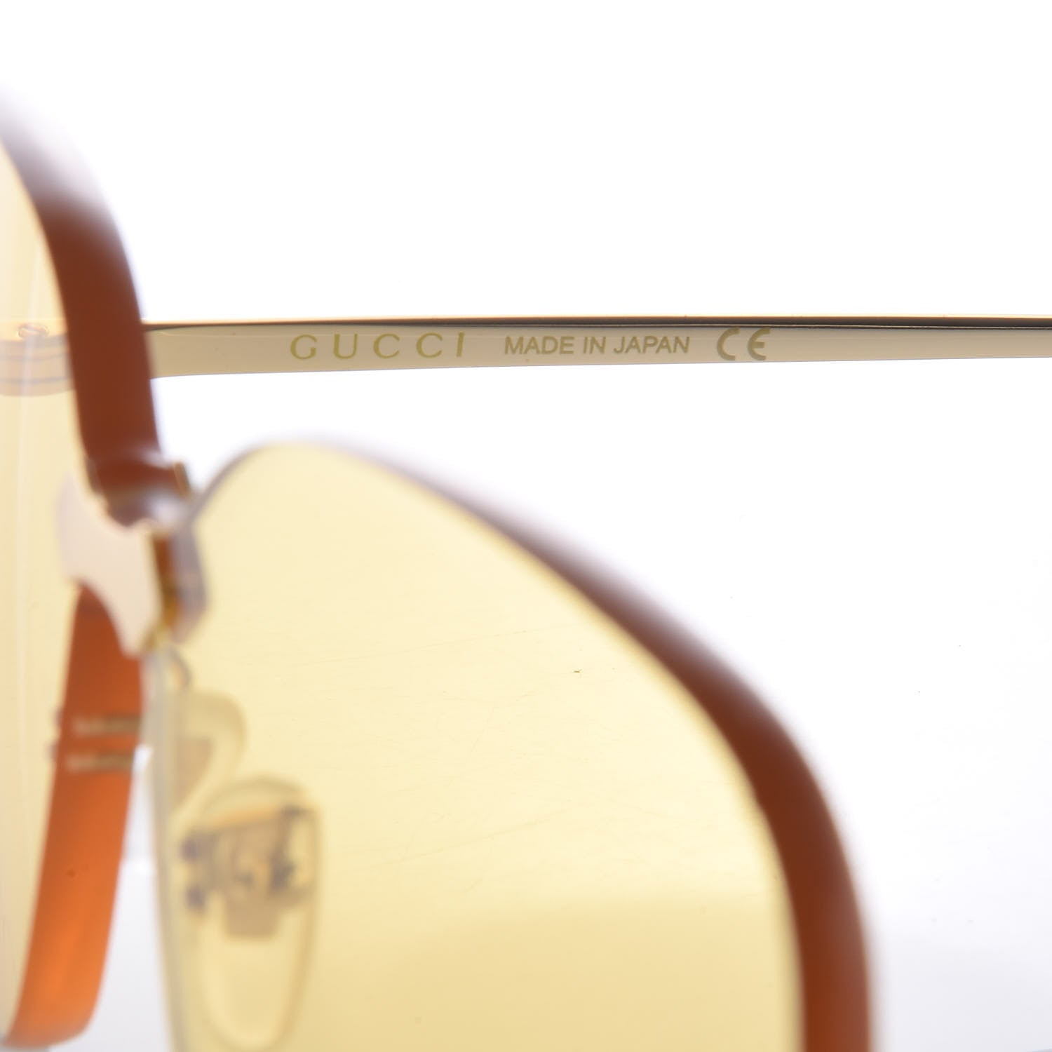 Gucci Rimless Sunglasses GG0352S Gold Yellow 5 of 5