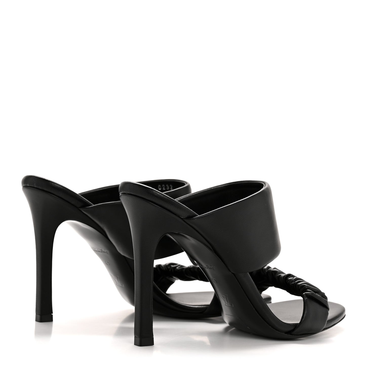 Lambskin Drapy Heel Mules 41 Black