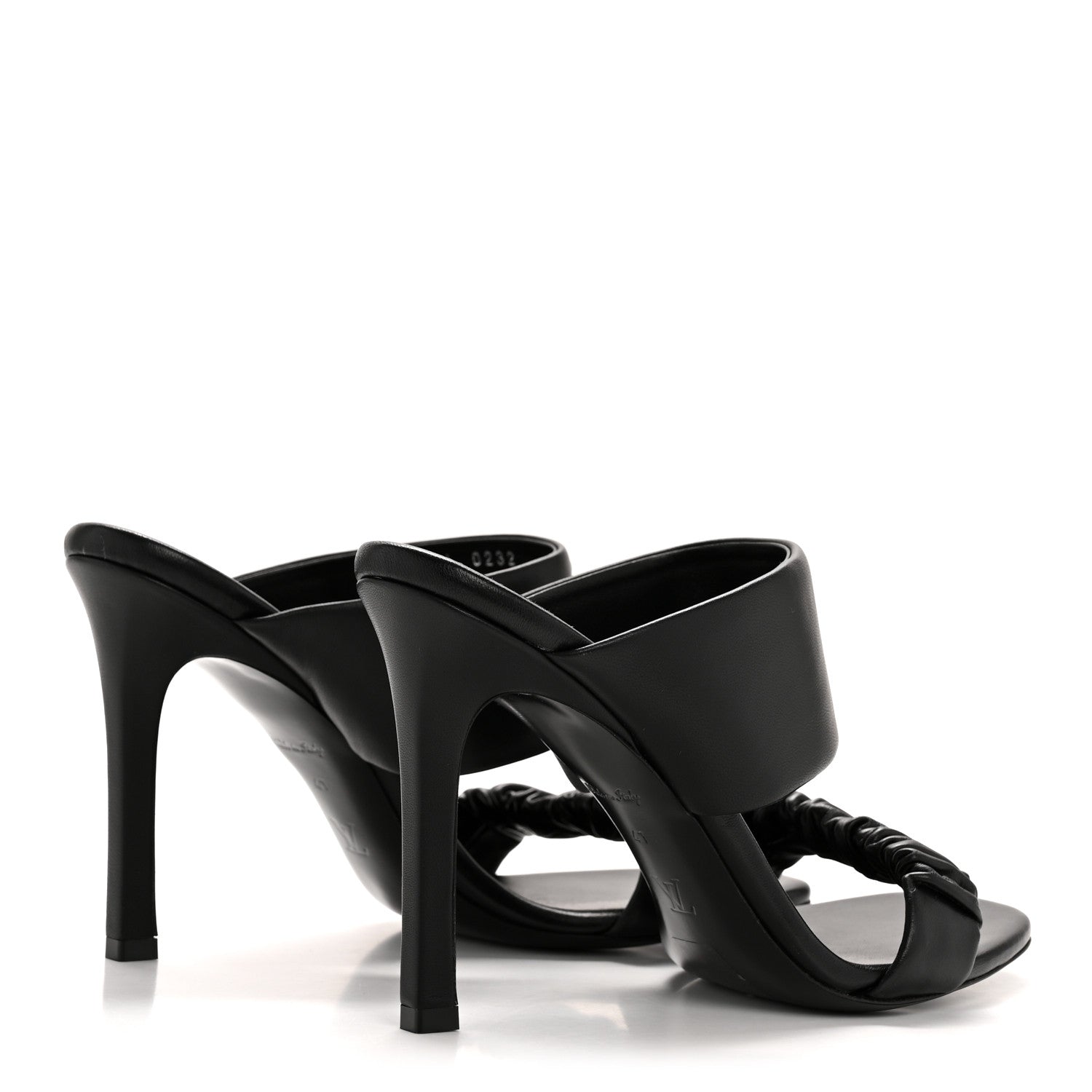 Louis Vuitton Lambskin Drapy Heel Mules 41 Black 5 of 11
