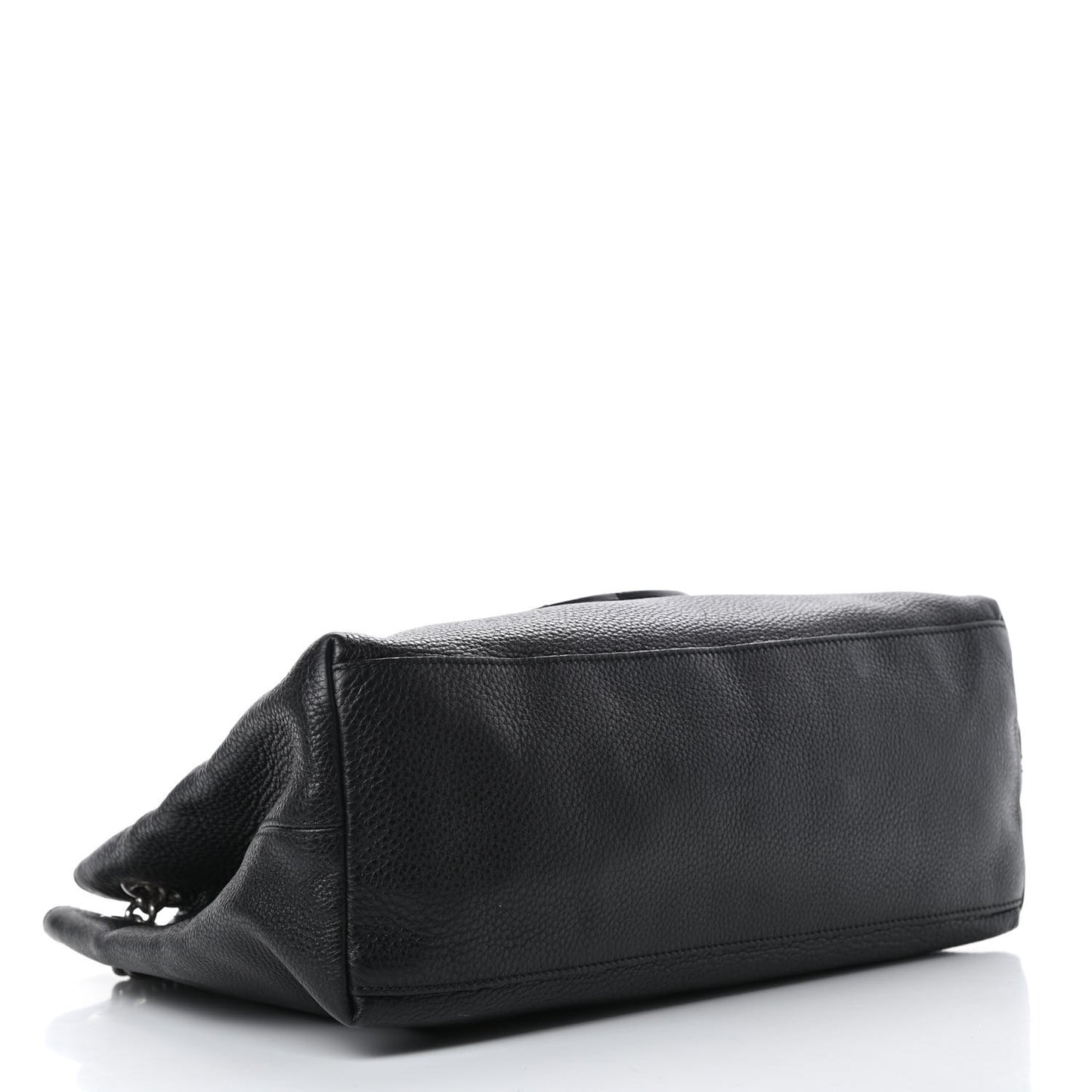 Pebbled Calfskin Studded Medium Soho Chain Shoulder Bag Black