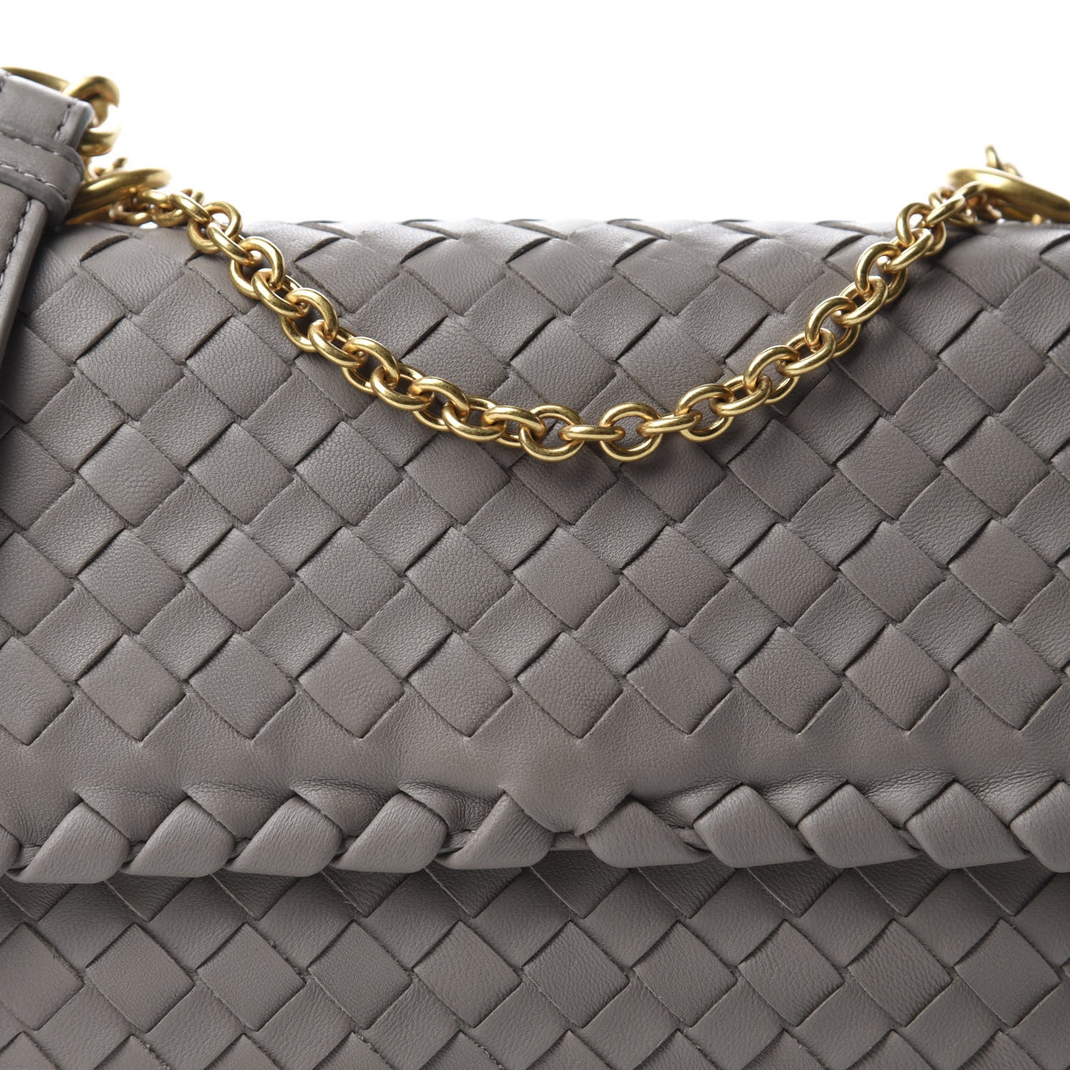 Bottega Veneta Nappa Intrecciato Baby Olimpia Shoulder Bag Steel 9 of 9