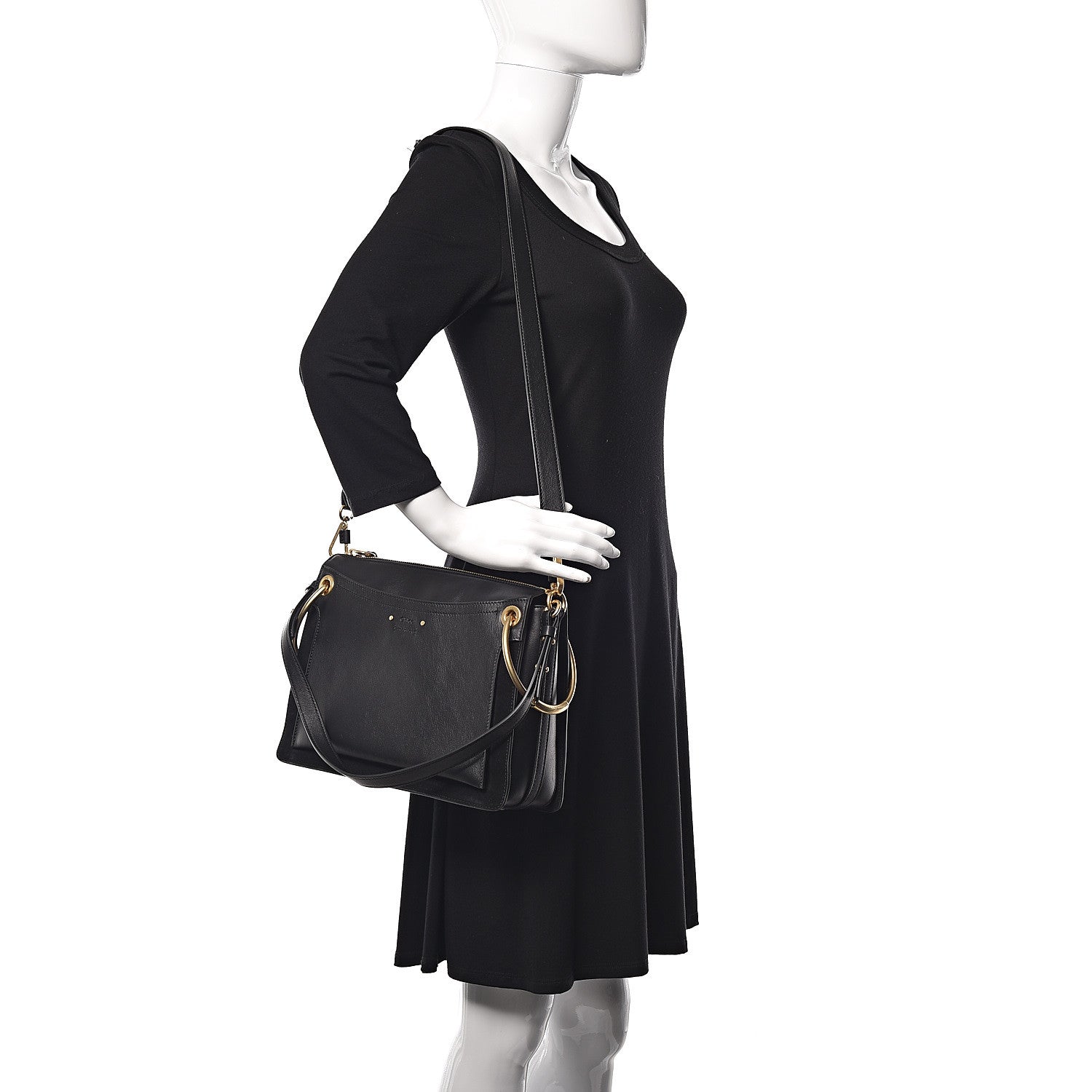 Chloe Calfskin Suede Small Roy Bag Black 2 of 10