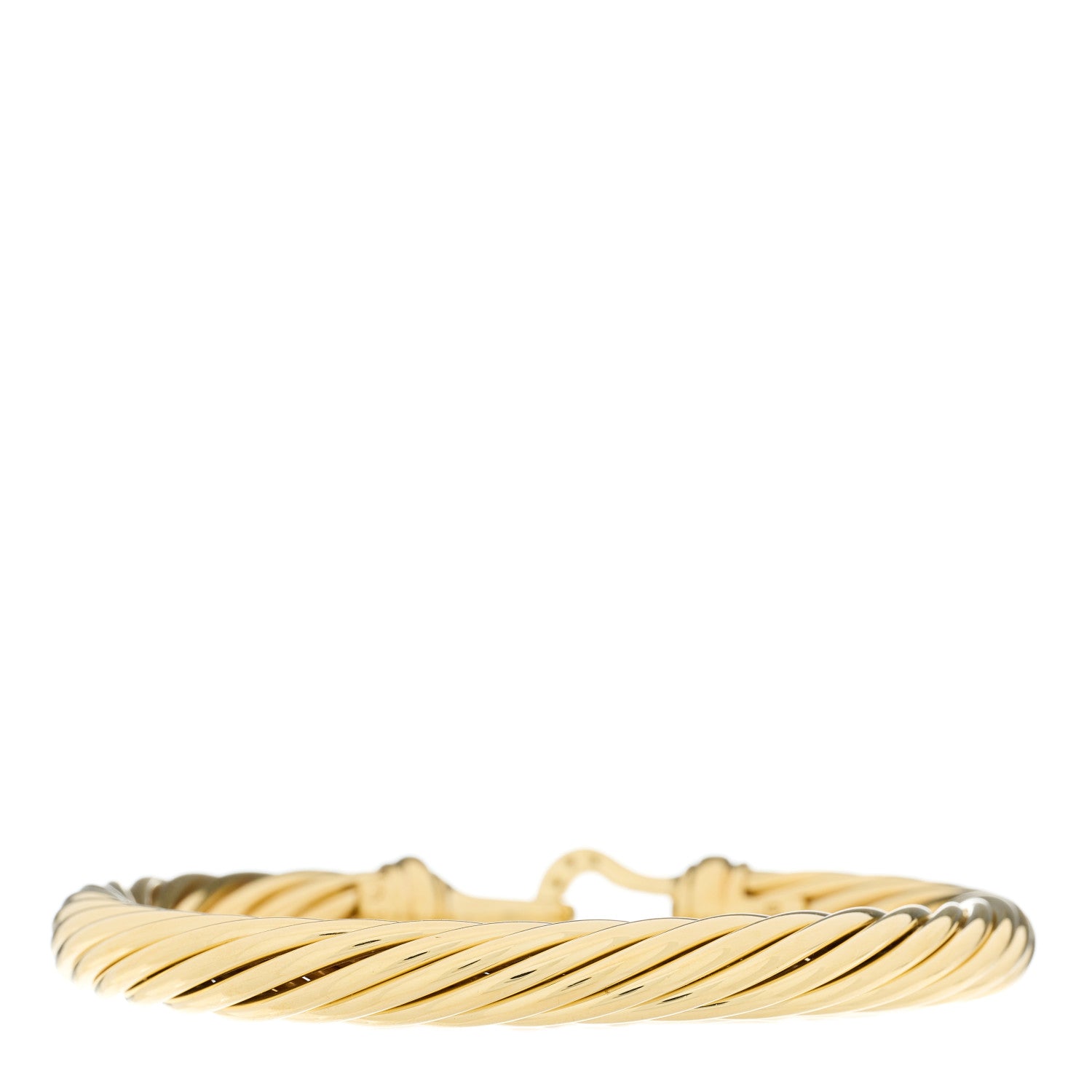 David Yurman 18K Yellow Gold Diamond 7mm Buckle Cable Bracelet 2 of 4