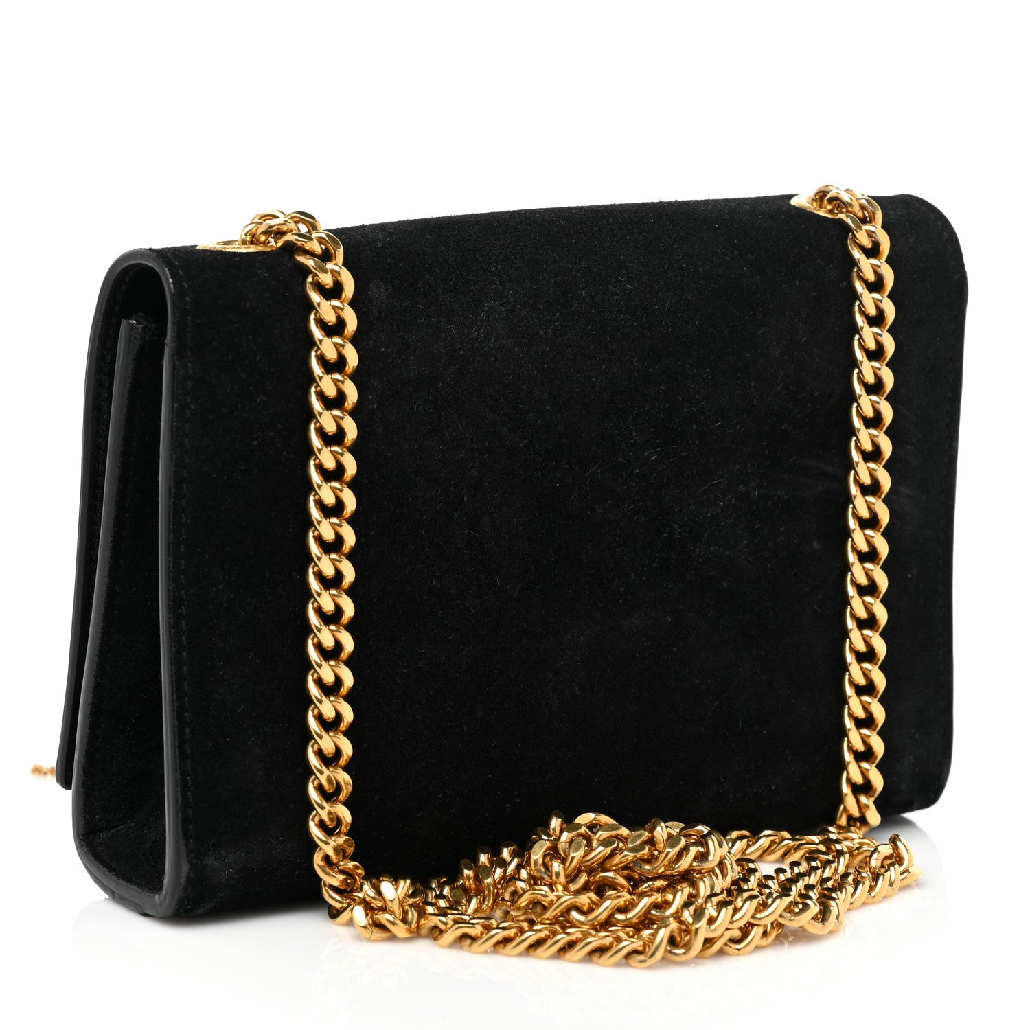 Saint Laurent Suede Small Classic Monogram Kate Tassel Satchel Black 3 of 11