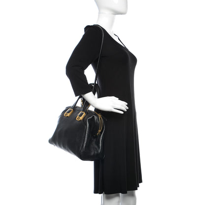 Fendi Pebbled Calfskin Small Chameleon Tote Black 2 of 11