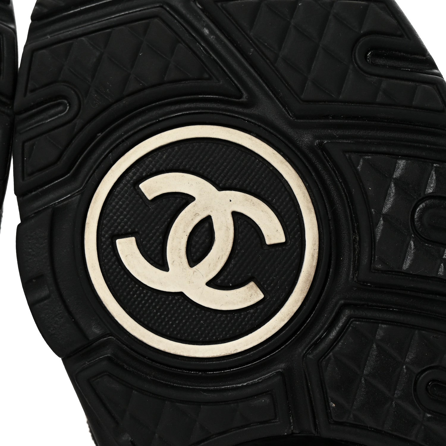 Chanel Fabric Calfskin Suede CC Sneakers 37 Black 7 of 10