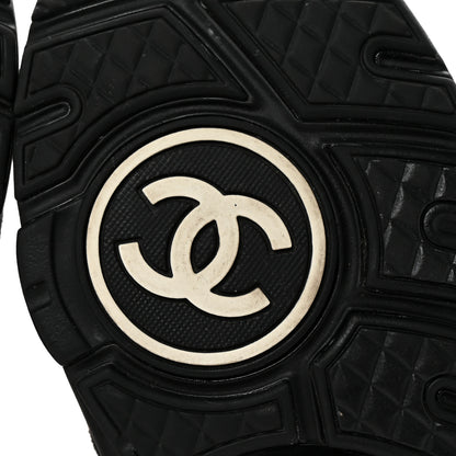 Chanel Fabric Calfskin Suede CC Sneakers 37 Black 7 of 10