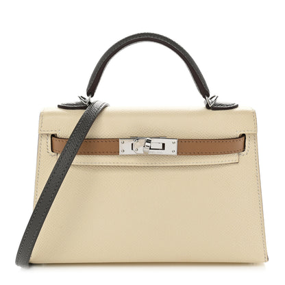 Hermes Epsom Tri-Color Mini Kelly Sellier 20 Craie Biscuit Gris Meyer 1 of 12
