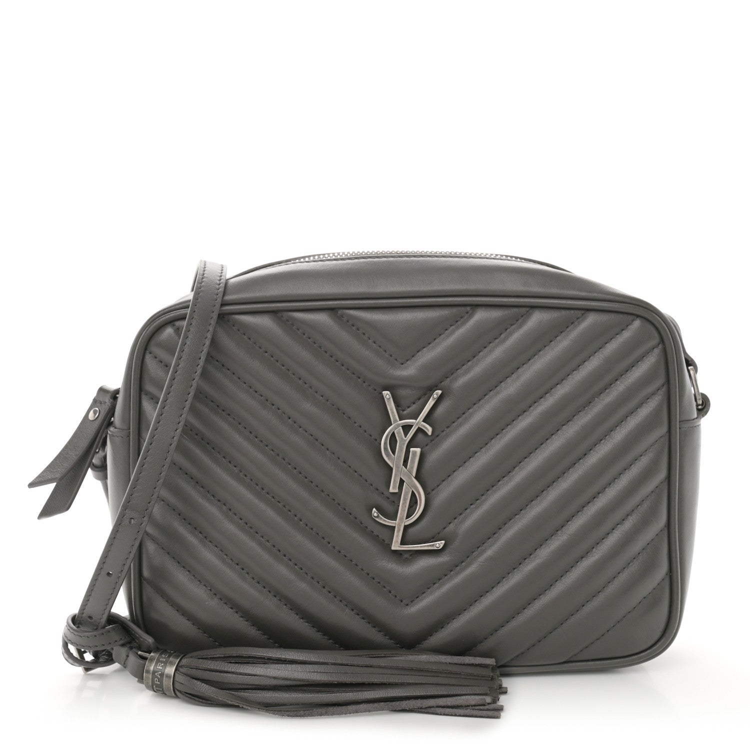 Saint Laurent Calfskin Matelasse Monogram Lou Camera Bag Dark Smog 1 of 12
