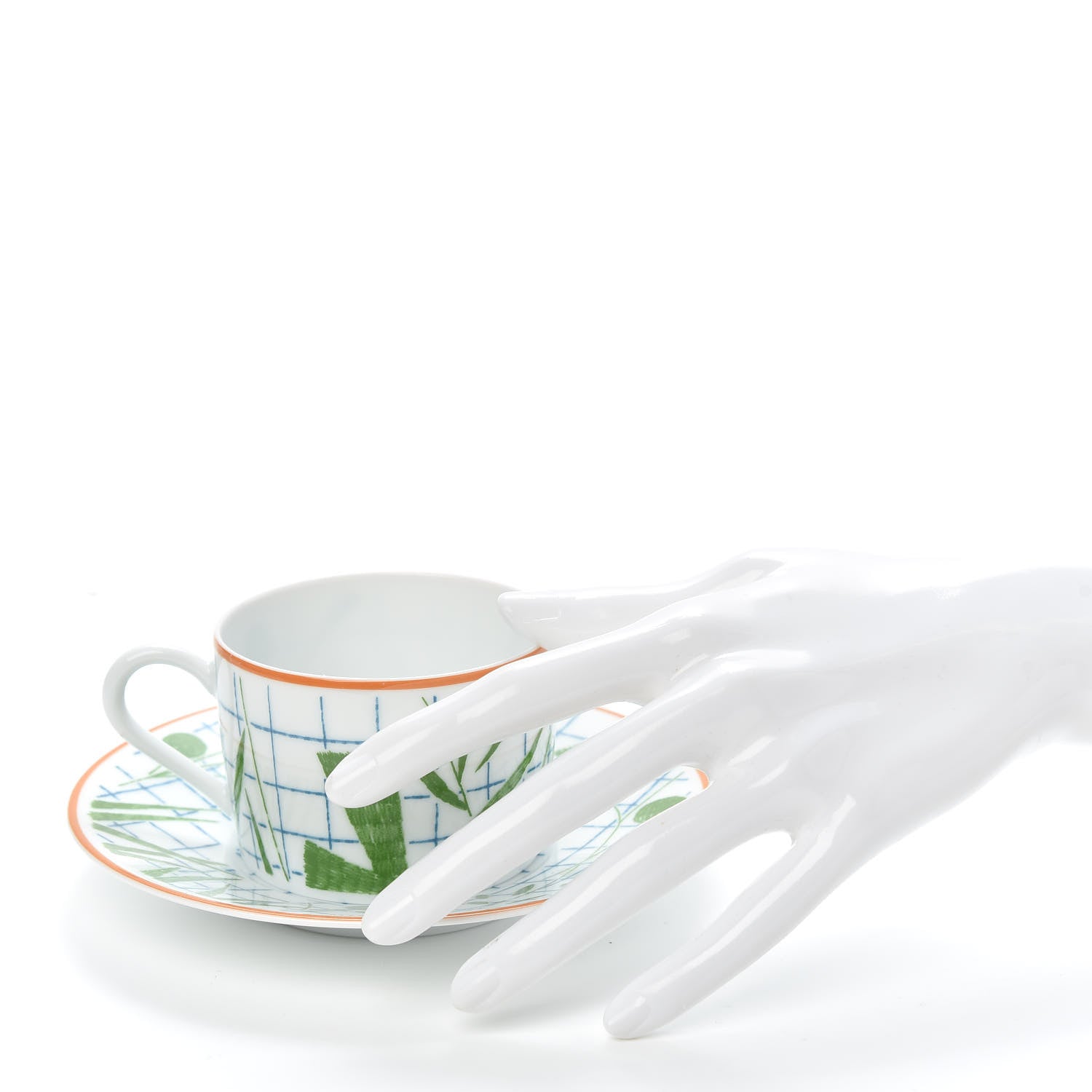 Hermes Porcelain A Walk In The Garden Tea Cup And Saucer 2 of 6