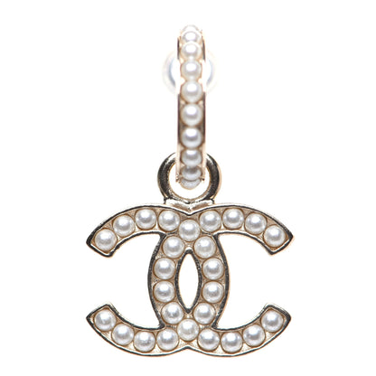 Chanel Pearl CC Hoop Drop Earring Gold 6 of 9