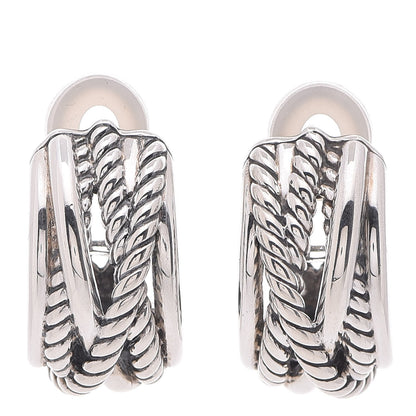 David Yurman Sterling Silver Crossover Shrimp Earrings 1 of 4