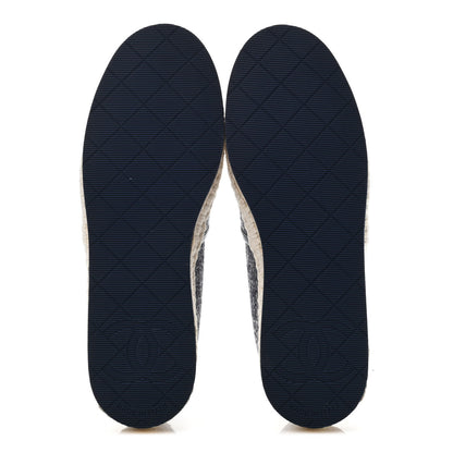 Chanel Fabric Patent Calfskin CC Espadrilles 35 Dark Grey 4 of 4