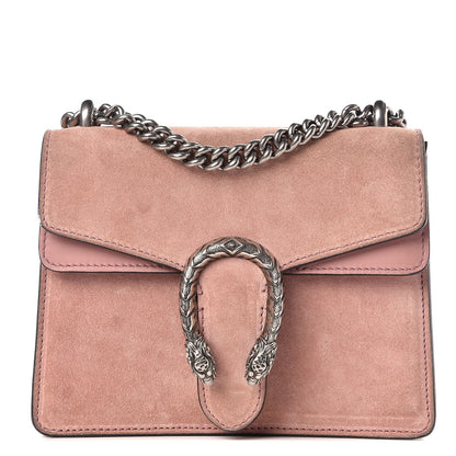 Gucci Suede Mini Dionysus Shoulder Bag Pink 1 of 15