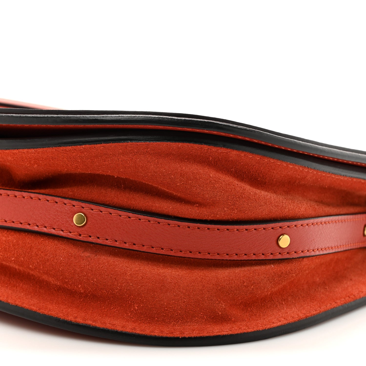 Chloe Calfskin Suede Medium Nile Bracelet Bag Earthy Red 9 of 14
