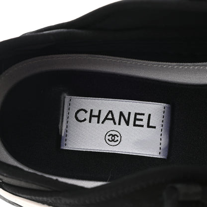 Chanel Velvet Calfskin Mixed Fibers CC Sneakers 39.5 Black 7 of 10