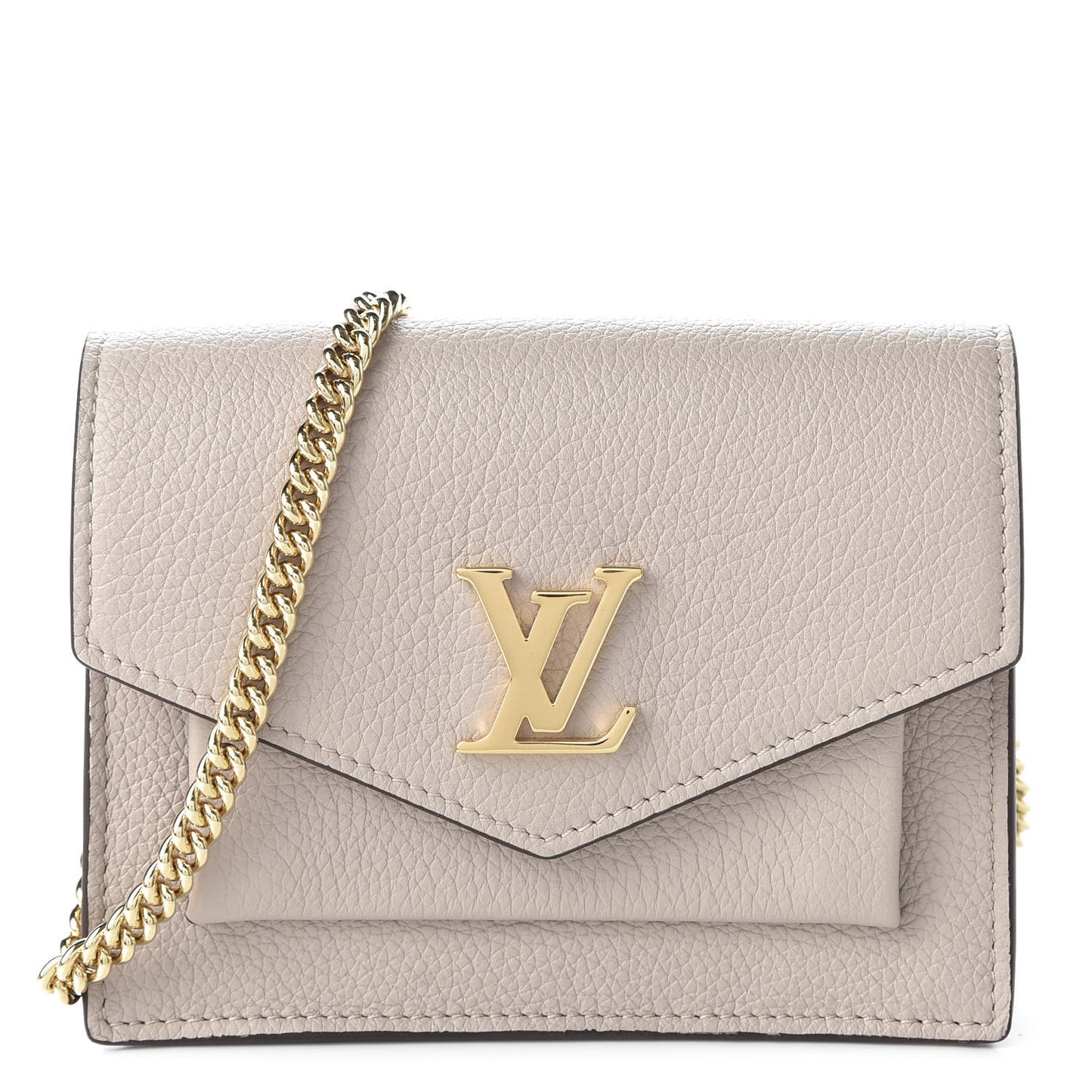Soft Calfskin Mini My Lockme Chain Pochette Greige