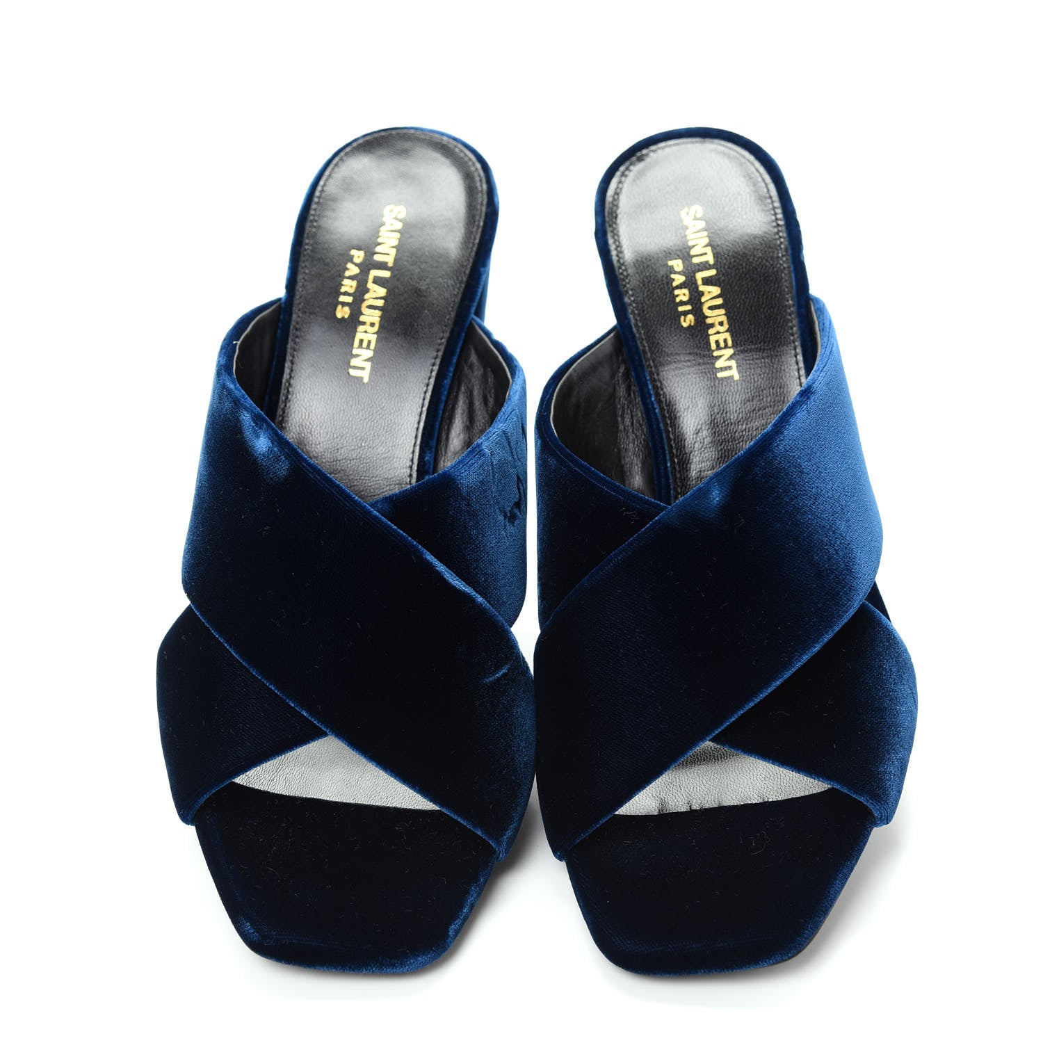 Saint Laurent Velvet LouLou 95 Mules 38 Bluette 5 of 10