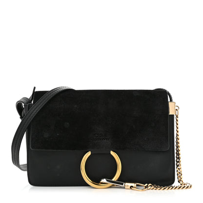 Chloe Suede Calfskin Small Faye Shoulder Bag Black 1 of 11