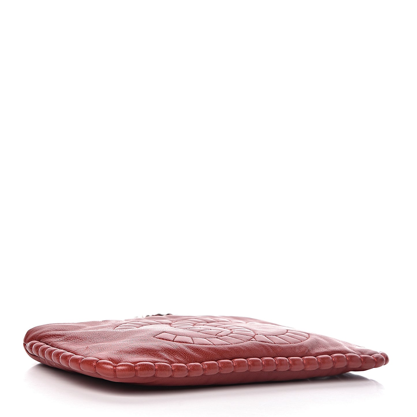 Calfskin On The Bund Pochette Dark Red