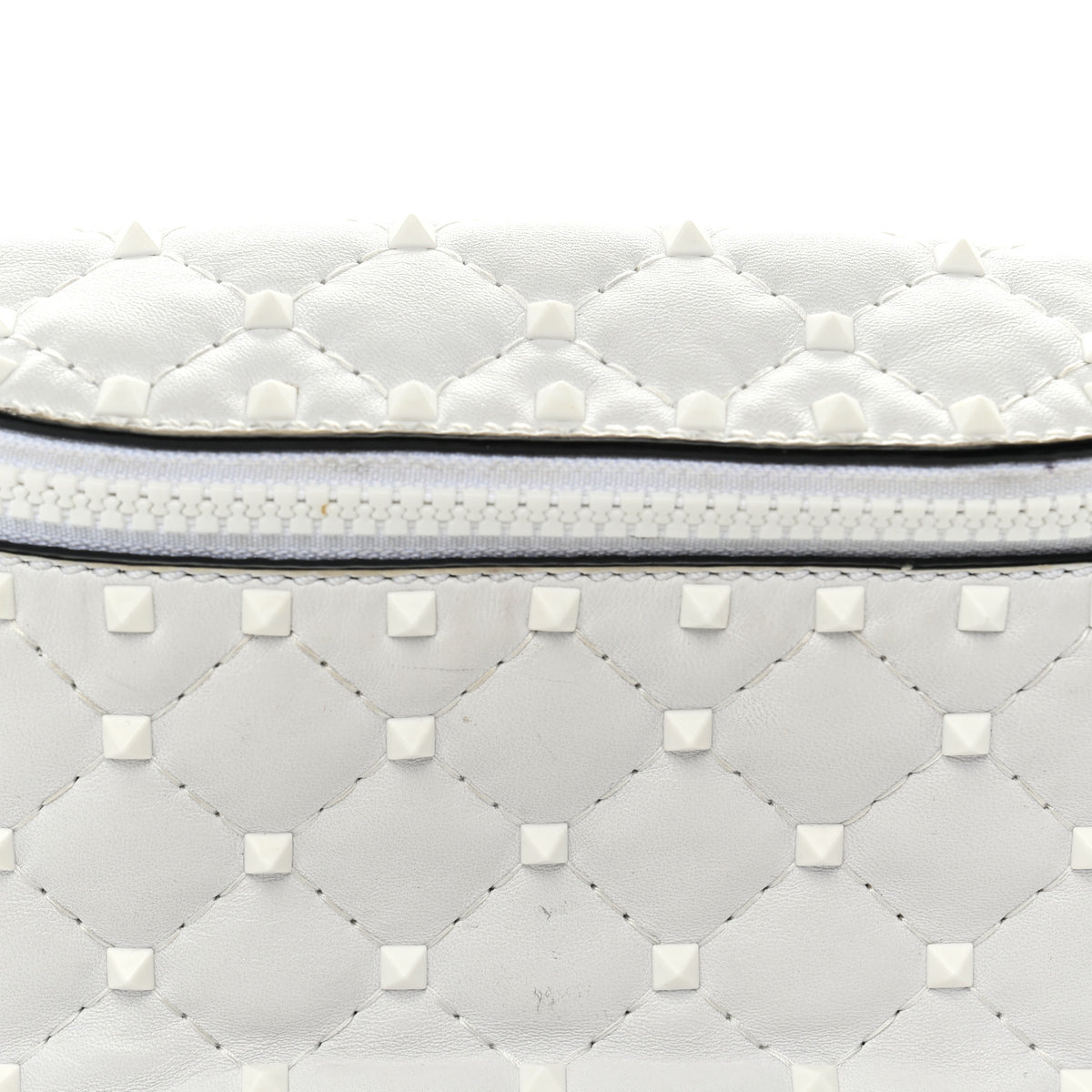 Valentino Garavani Nappa Free Rockstud Spike Belt Bag 85 White 7 of 9