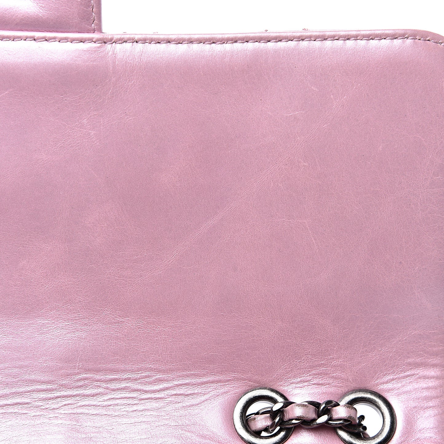 Glazed Calfskin Quilted Coco Pleats Flap Pink
