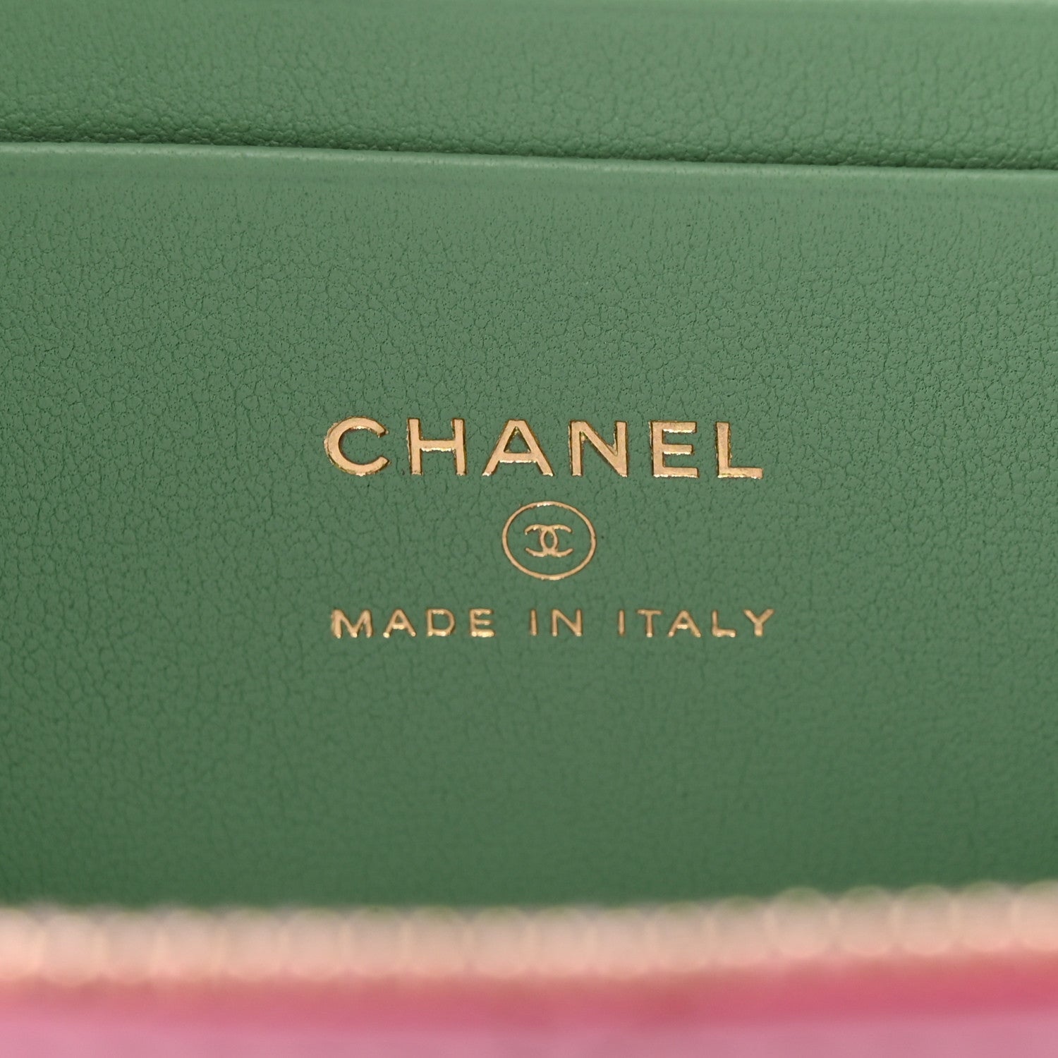 Chanel Lambskin Quilted Small Top Handle Vanity Case With Chain Lilac Light Green 6 of 12
