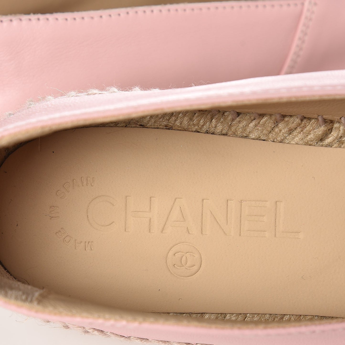 Lambskin CC Espadrilles 38 Light Pink