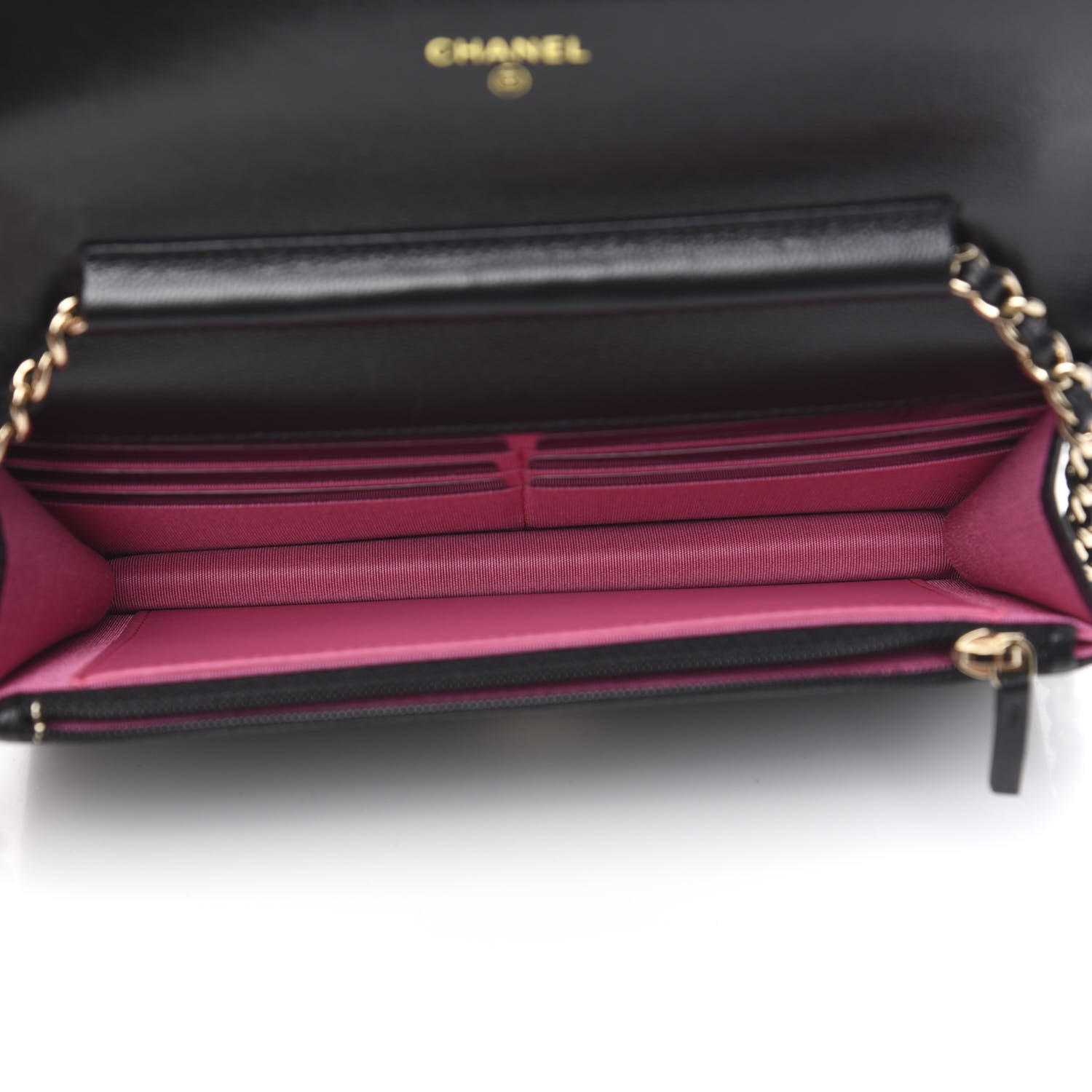 Chanel Goatskin Quilted Timeless CC Wallet On Chain WOC Black 5 of 12