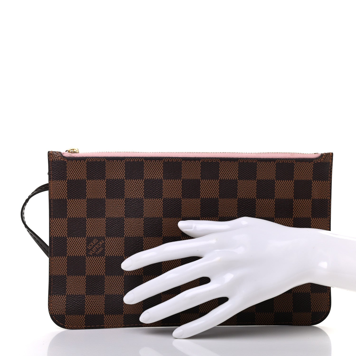 Louis Vuitton Damier Ebene Neverfull MM GM Pochette Rose Ballerine 2 of 8