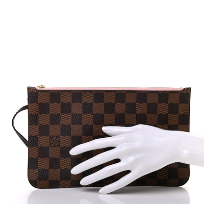Louis Vuitton Damier Ebene Neverfull MM GM Pochette Rose Ballerine 2 of 8