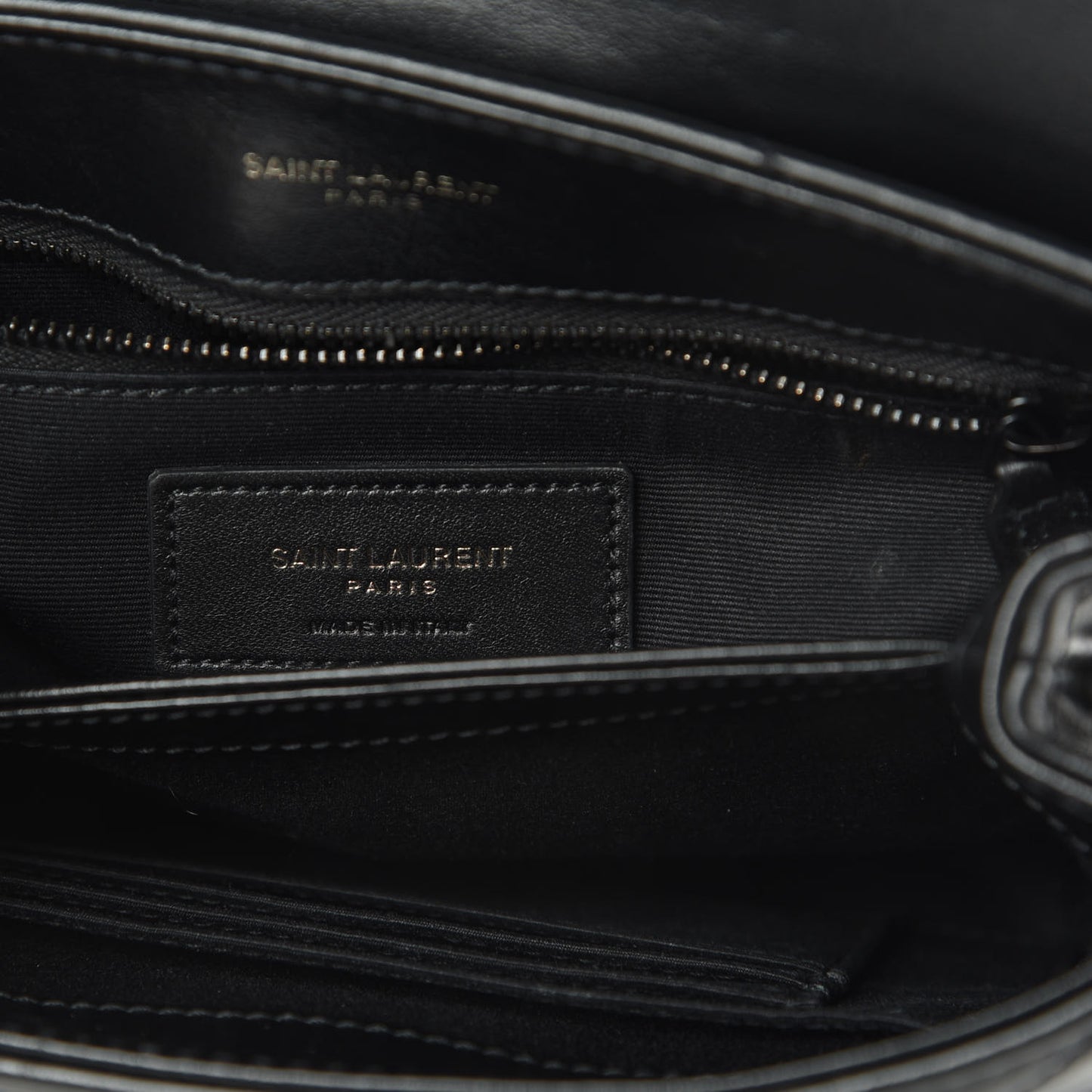 Calfskin Y Quilted Monogram Toy Loulou Crossbody Bag Black