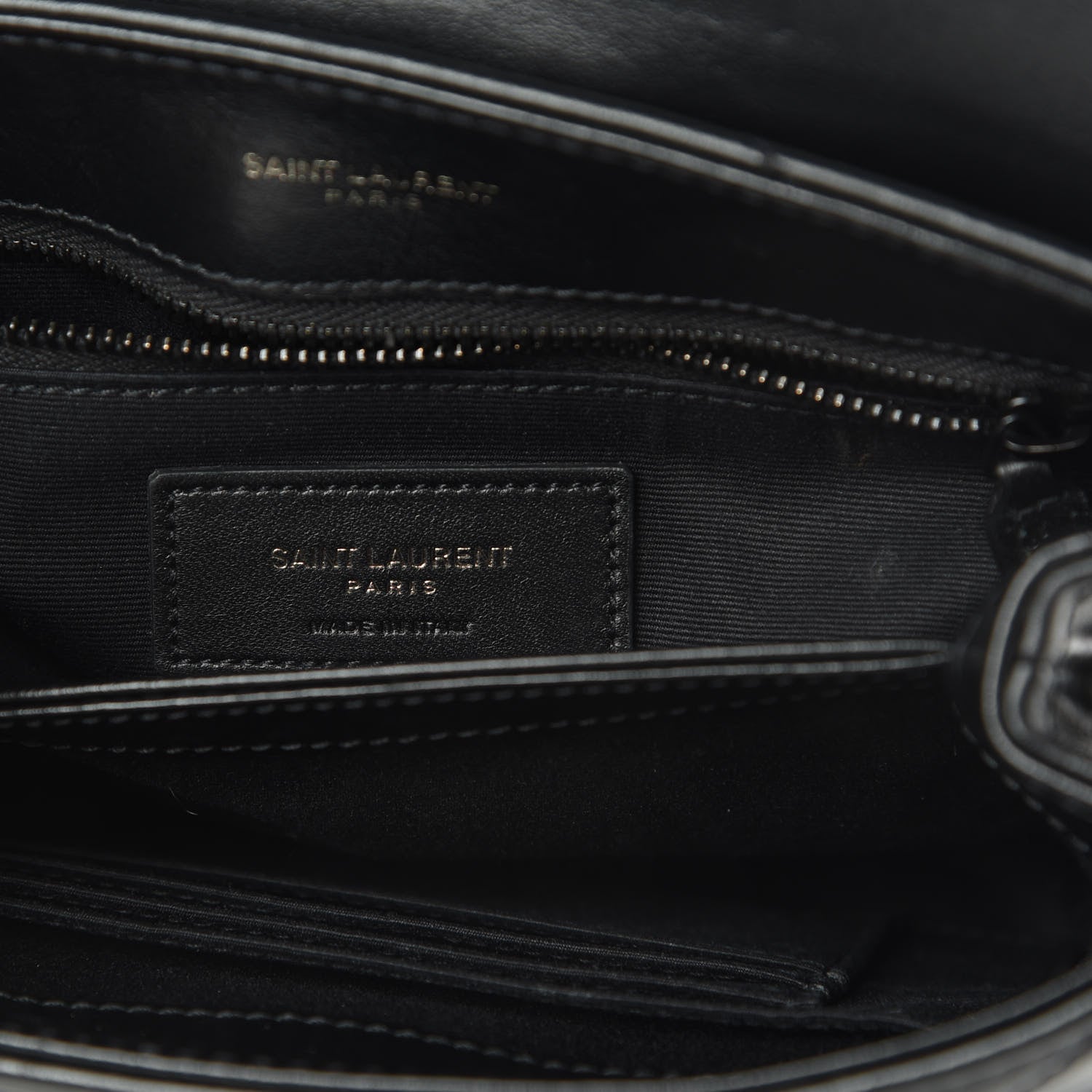 Saint Laurent Calfskin Y Quilted Monogram Toy Loulou Crossbody Bag Black 6 of 13