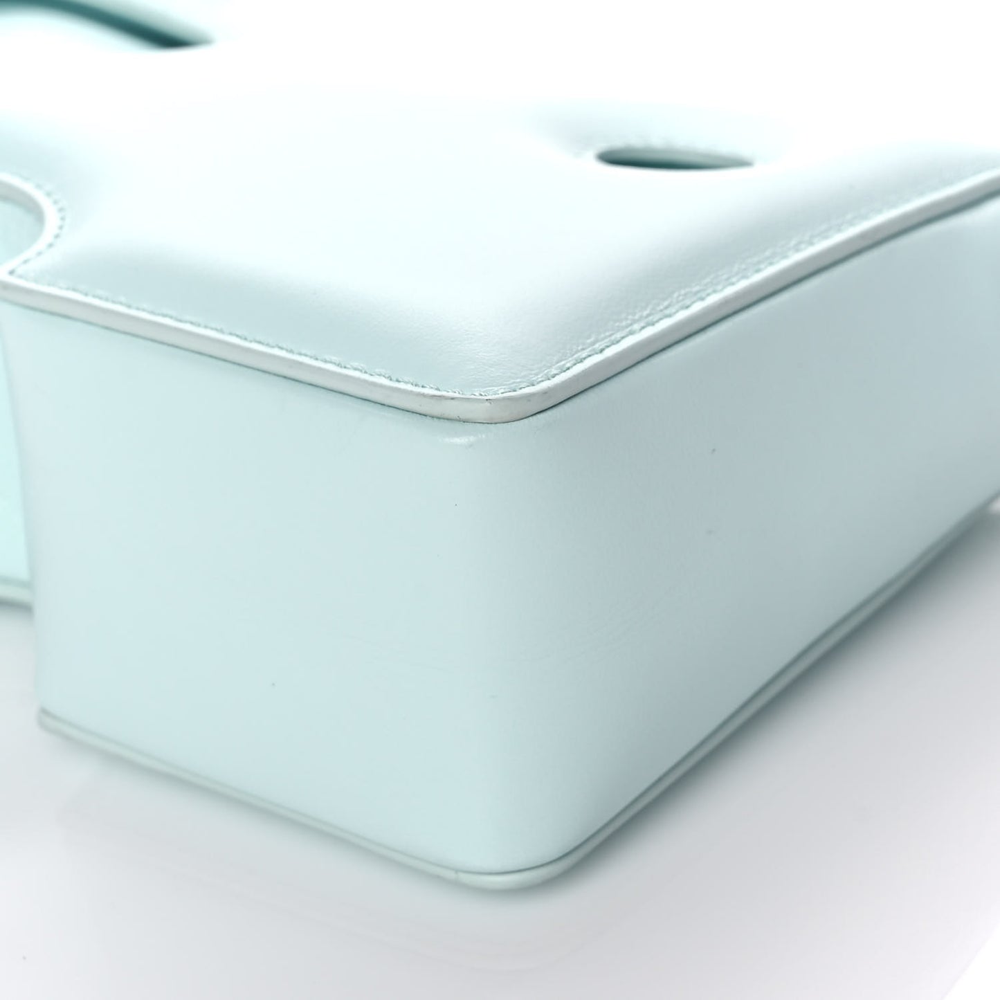 OFF WHITE Calfskin Burrow 20 Crossbody Bag Light Blue