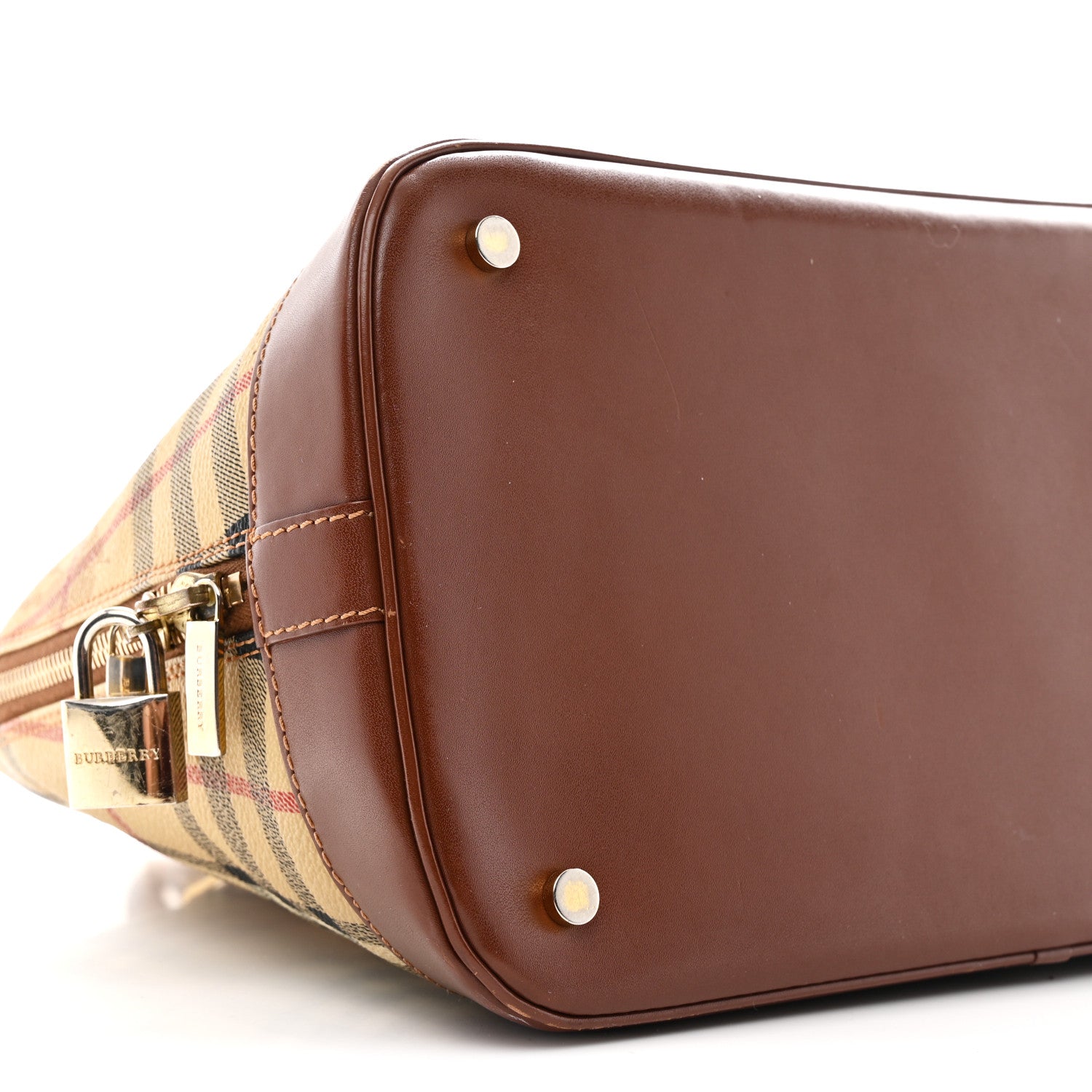 Burberry Haymarket Check Top Handle Crossbody Brown 9 of 13