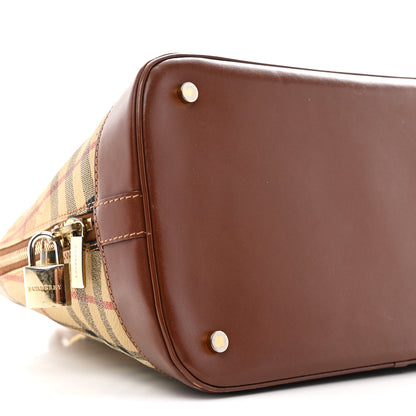 Burberry Haymarket Check Top Handle Crossbody Brown 9 of 13