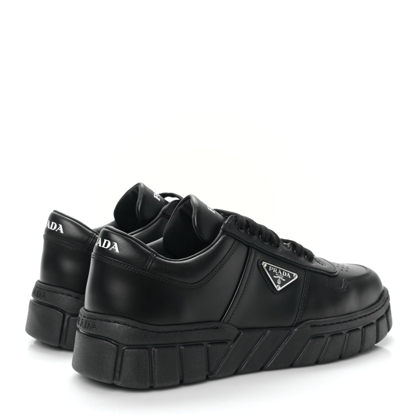 Nappa Metal Triangle Logo Fly Blok Mens Sneakers 10.5 Black