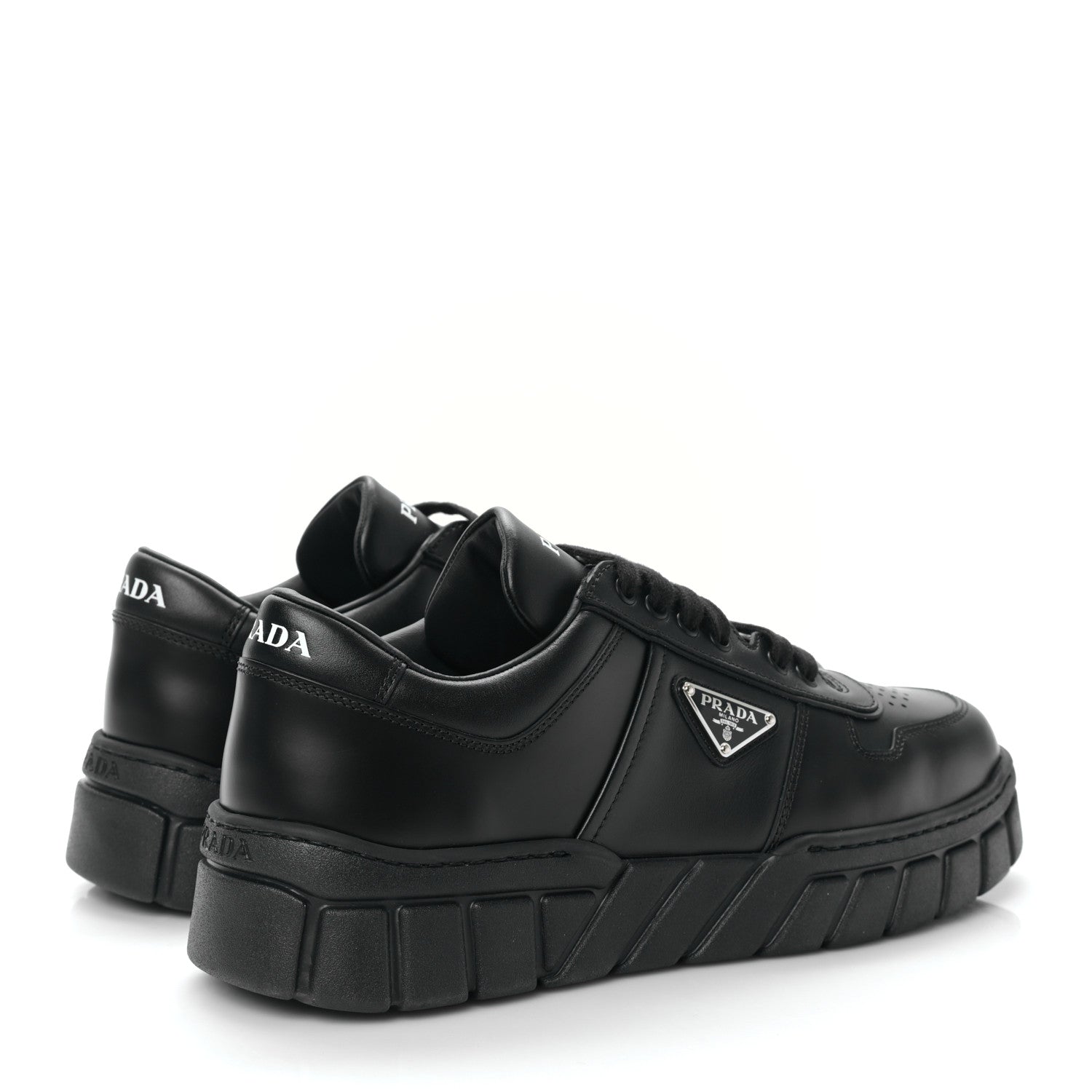 Prada Nappa Metal Triangle Logo Fly Blok Mens Sneakers 10.5 Black 6 of 8