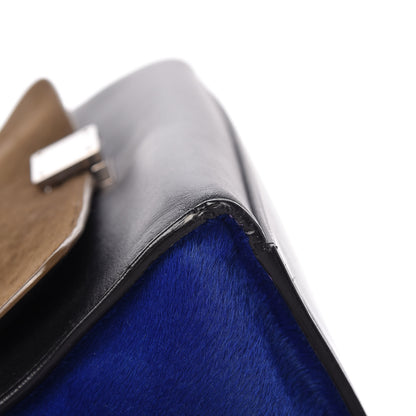 Celine Pony Hair Smooth Calfskin Tri-Color Medium Trapeze Cobalt 14 of 16