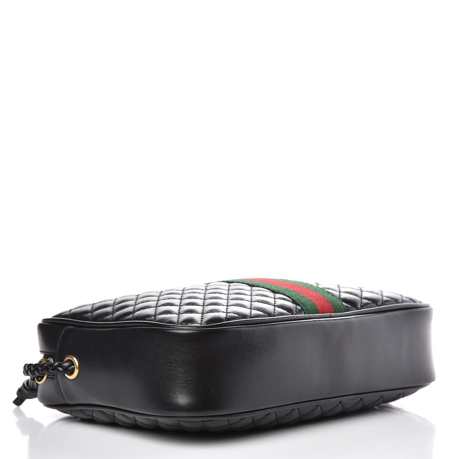 Gucci Calfskin Web Trapuntata Small GG Shoulder Bag Black 4 of 10