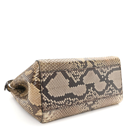 Fendi Snakeskin Camoscio Mini Peekaboo Iconic Satchel Asfalto Nocciola 4 of 10