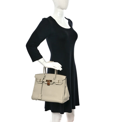 Hermes Taurillon Clemence Birkin 30 Craie 2 of 12