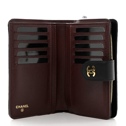 Chanel Lambskin Quilted Zipped Pocket Wallet Black 5 of 10