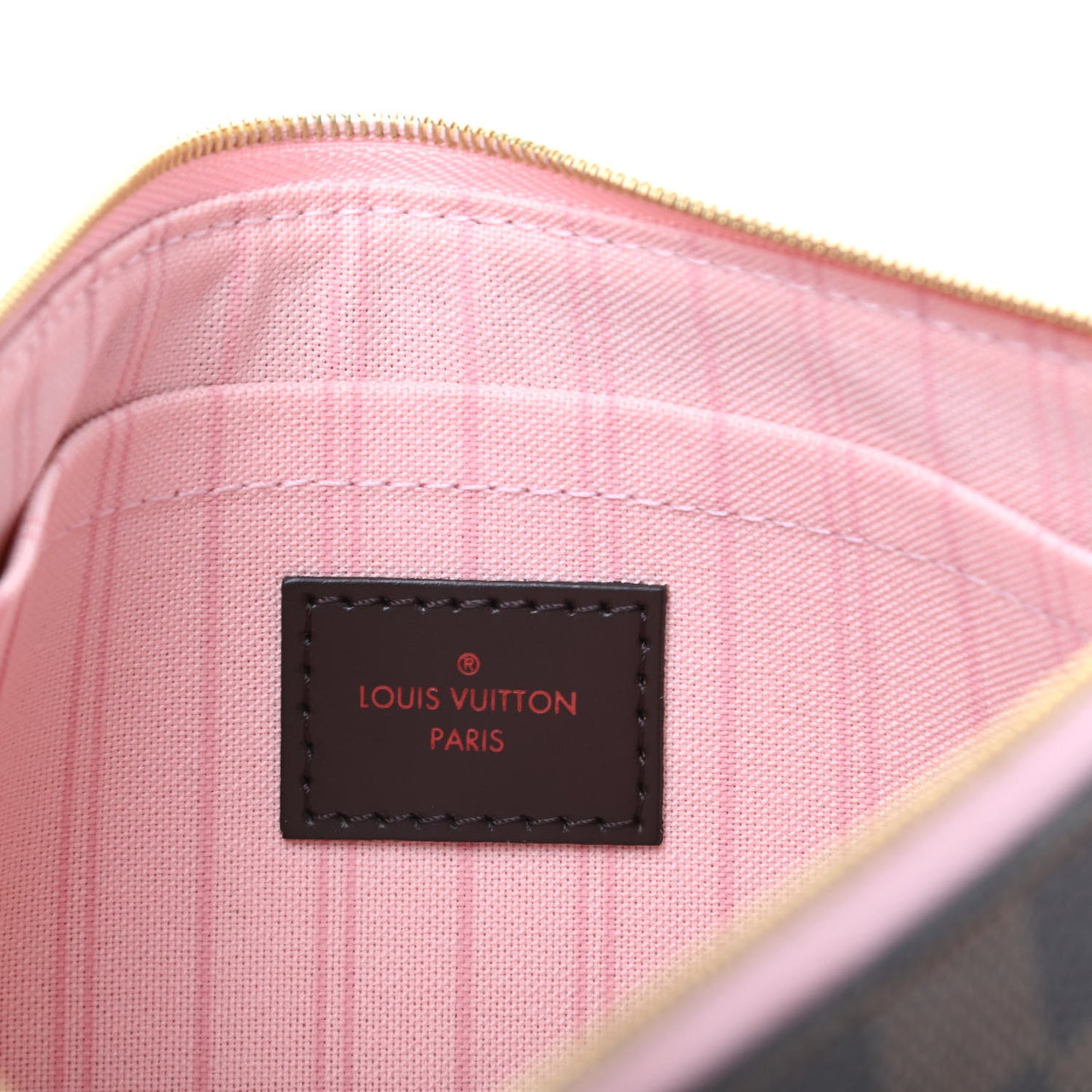 Damier Ebene Neverfull MM GM Pochette Rose Ballerine