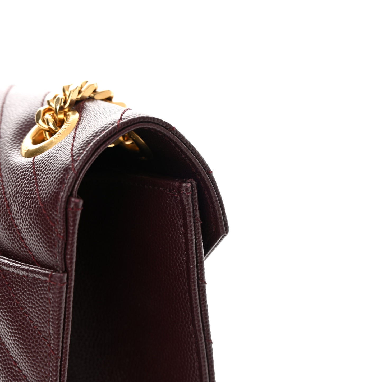 Grain De Poudre Matelasse Chevron Large Monogram Satchel Rouge Legion