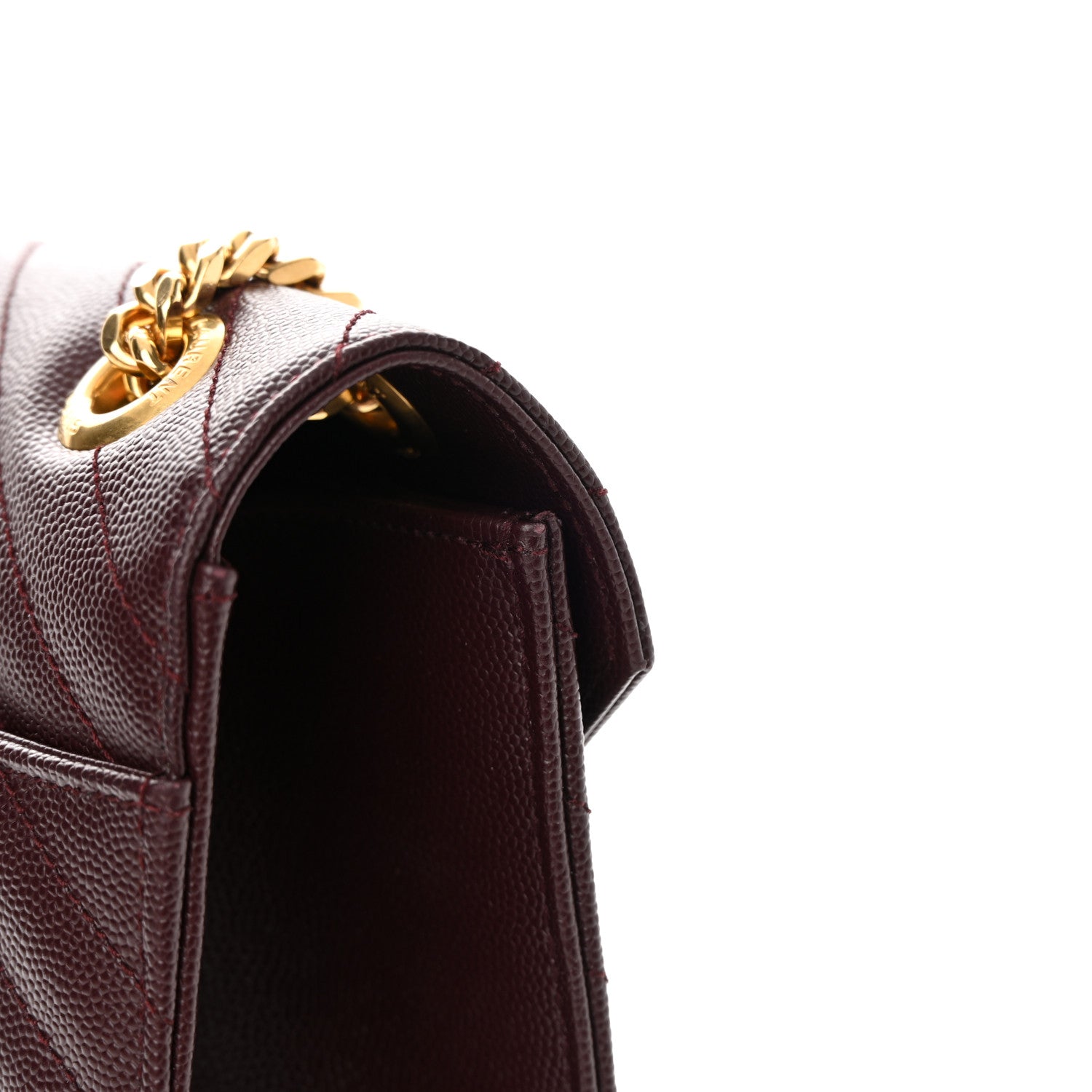 Saint Laurent Grain De Poudre Matelasse Chevron Large Monogram Satchel Rouge Legion 12 of 12