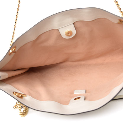 Gucci Suede Calfskin Large Rajah Chain Tote White 6 of 11
